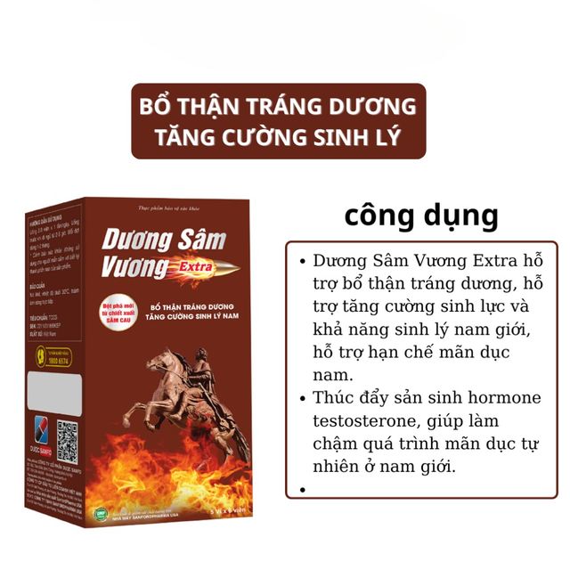 Bảng th&agrave;nh phần Dương S&acirc;m Vương Extra New