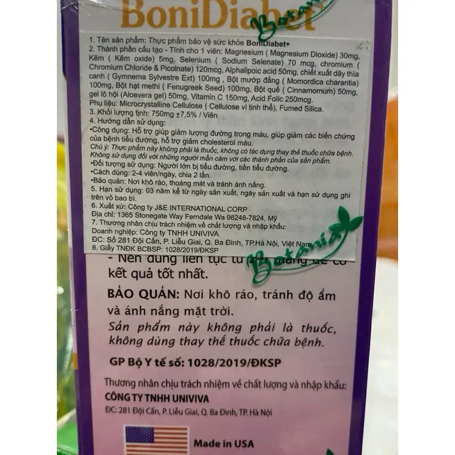Vi&ecirc;n uống Bonidiabet +