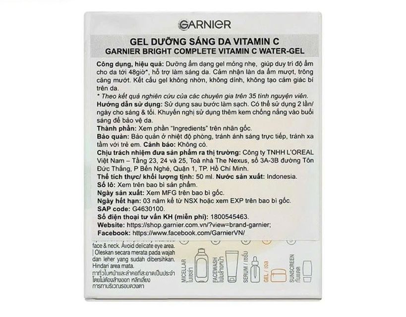 Gel Dưỡng Ẩm Trắng Da Garnier 4