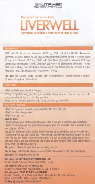Vi&ecirc;n uống Liverwell Nutrimed