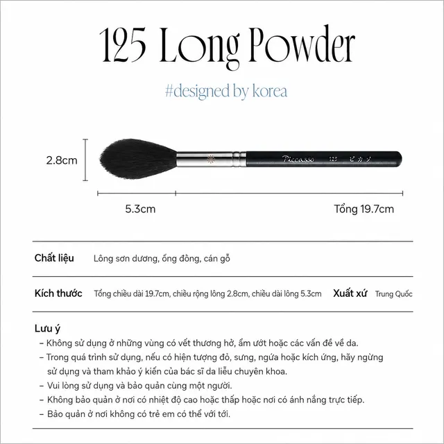 Cọ trang điểm Piccasso 125 Long Powder