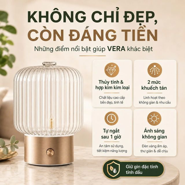 M&aacute;y X&ocirc;ng Khuếch T&aacute;n Tinh Dầu Puressentiel VERA M&agrave;u Trắng