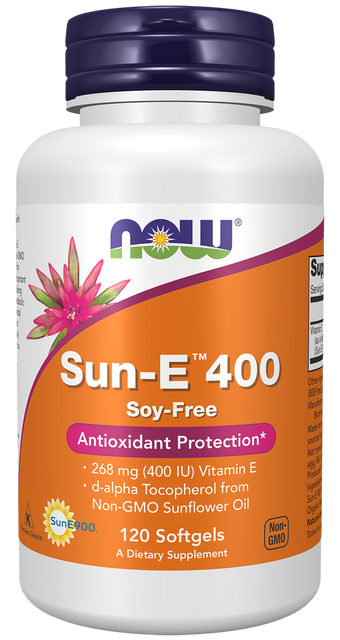 Vi&ecirc;n uống bổ sung Vitamin E Now Sun-E 400 60 Softgels