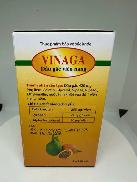 Dầu gấc vi&ecirc;n nang VINAGA