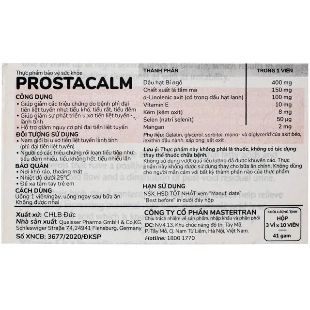 Vi&ecirc;n uống Prostacalm