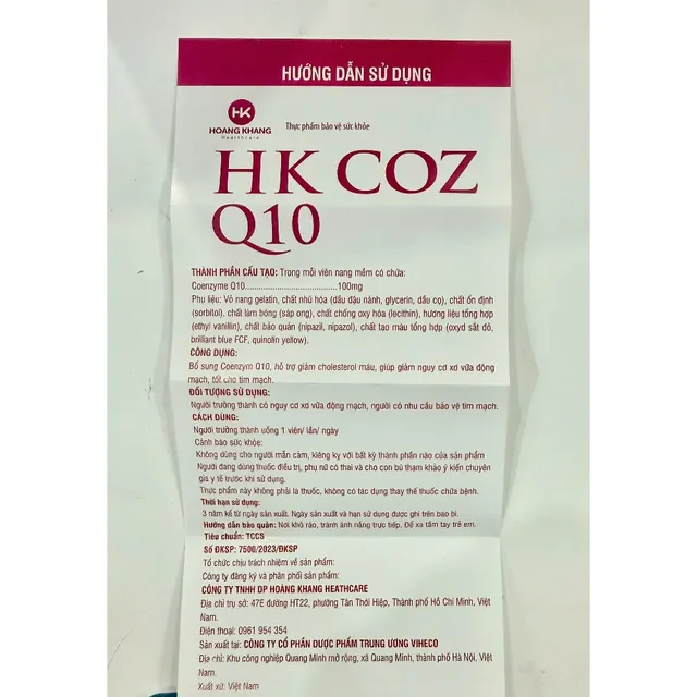 HK COZ Q10 - Sản phẩm hỗ trợ tim mạch