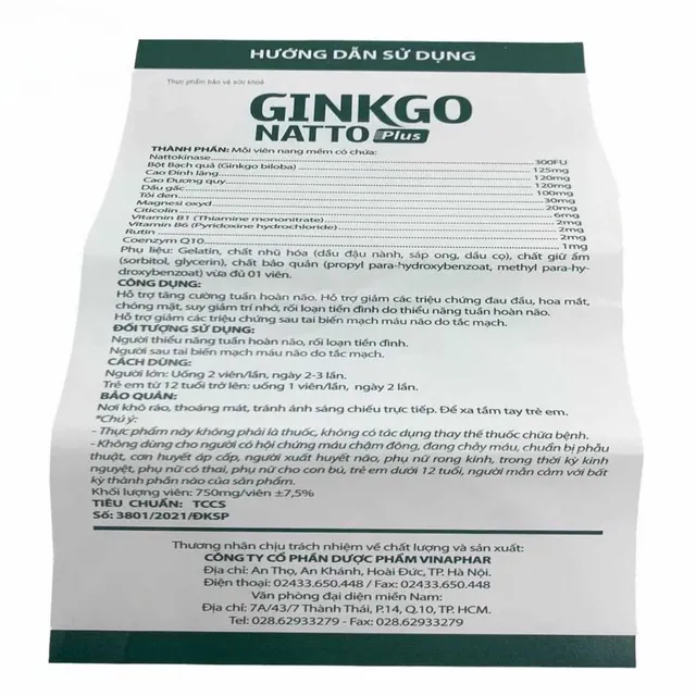 Ginkgo Natto Plus Vinaphar