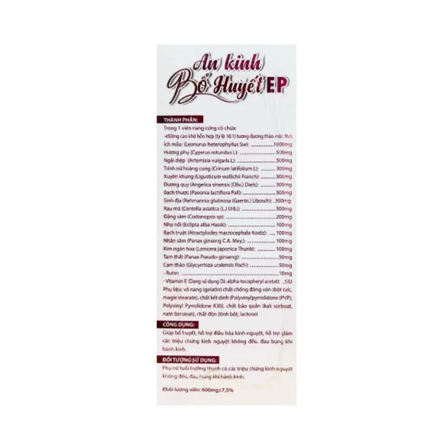 An Kinh Bổ Huyết EP 50 vi&ecirc;n