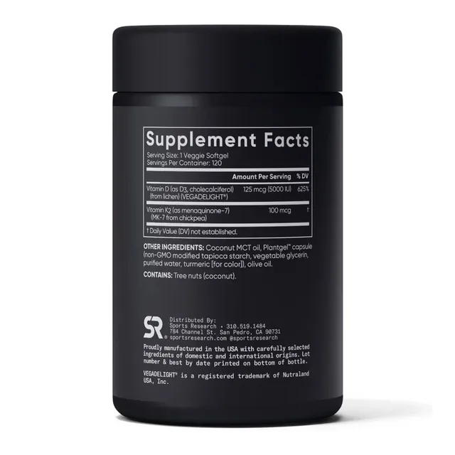 Vi&ecirc;n Uống Vitamin D3 + K2 Sports Research