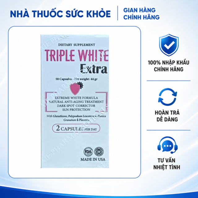 Vi&ecirc;n uống trắng da Triple White Glutathione