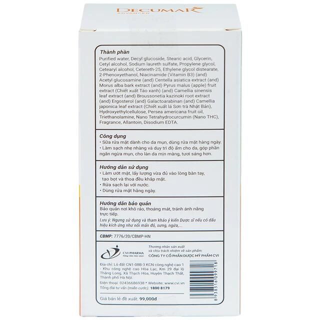 Sữa rửa mặt Nano THC Decumar Advanced 1