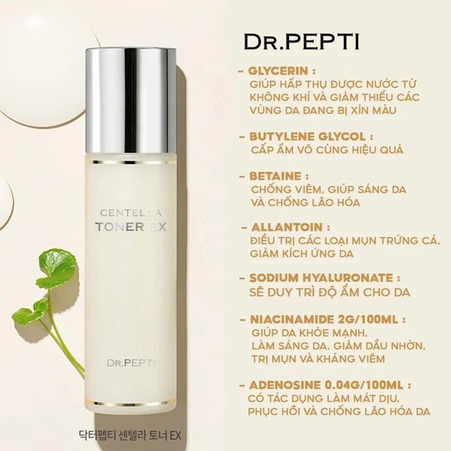 Nước Hoa Hồng Dr.Pepti Centella Toner
