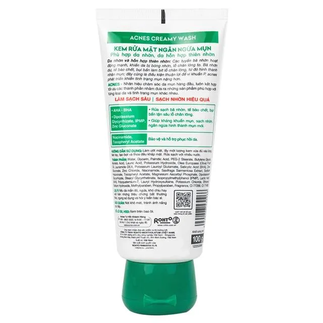 Acnes Creamy Wash Rohto 100g