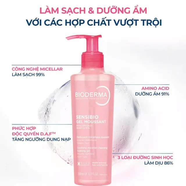 Sữa rửa mặt Bioderma Sensibio Gel Moussant