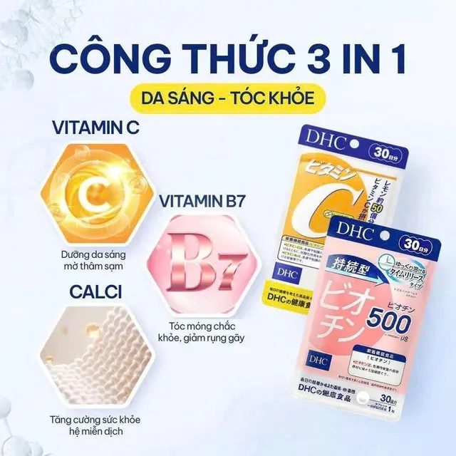 Vi&ecirc;n uống DHC Biotin & Vitamin C