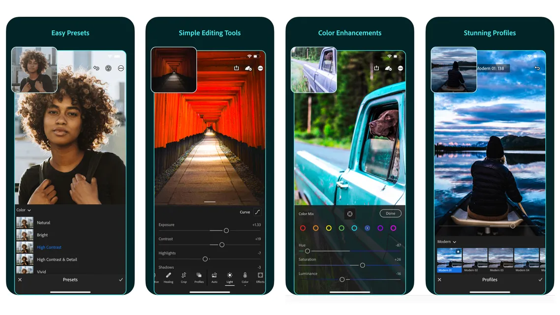 Giao diện Lightroom Mobile Premium 1 năm &ndash; chỉnh ảnh RAW, blend tone, x&oacute;a vật thể v&agrave; lưu cloud chuy&ecirc;n nghiệp.