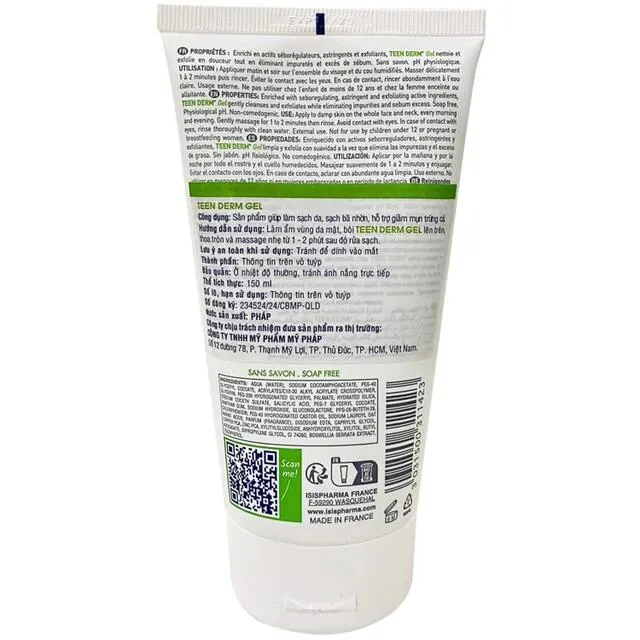 Gel rửa mặt Isis Teen Derm