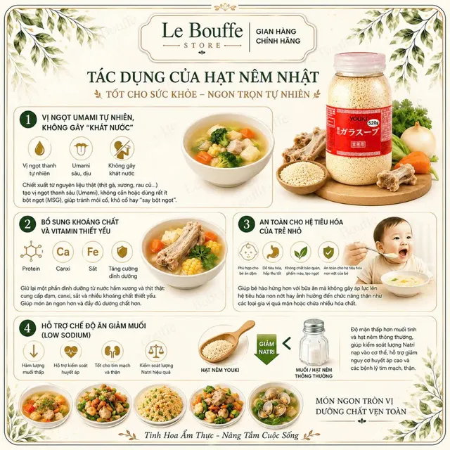 Hạt N&ecirc;m Youki 520g H&agrave;ng Nội Địa