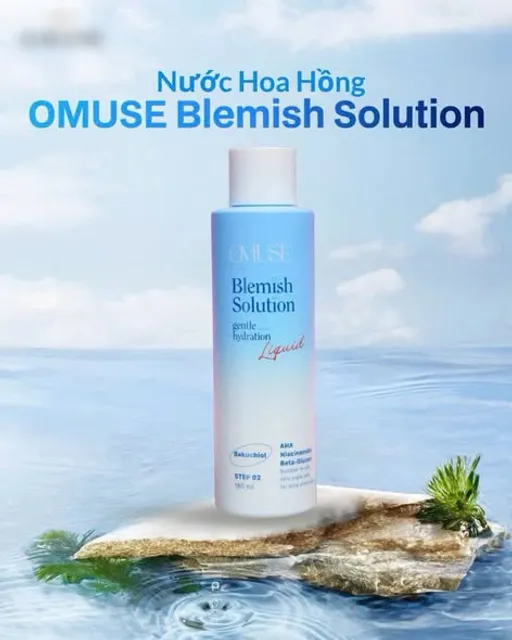 Nước hoa hồng Toner Omuse Blemish Solution - Hiệu quả r&otilde; rệt