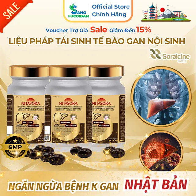 Nitasora Hộp 60 Vi&ecirc;n Liệu Ph&aacute;p T&aacute;i Sinh Tế B&agrave;o Gan Nội Sinh