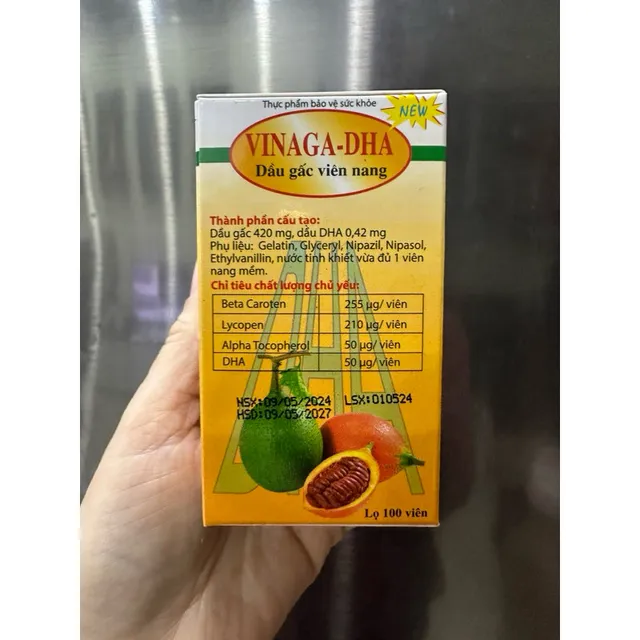 Dầu Gấc Vinaga DHA - chất lượng