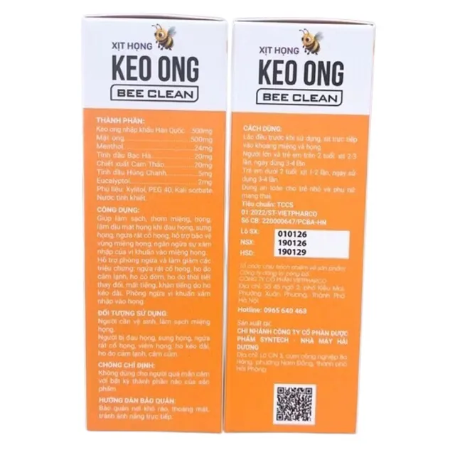 Xịt Họng Keo Ong Bee Clean 20ml