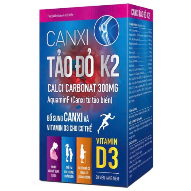 Vitamin D3 Canxi Tảo Đỏ K2 Akopha