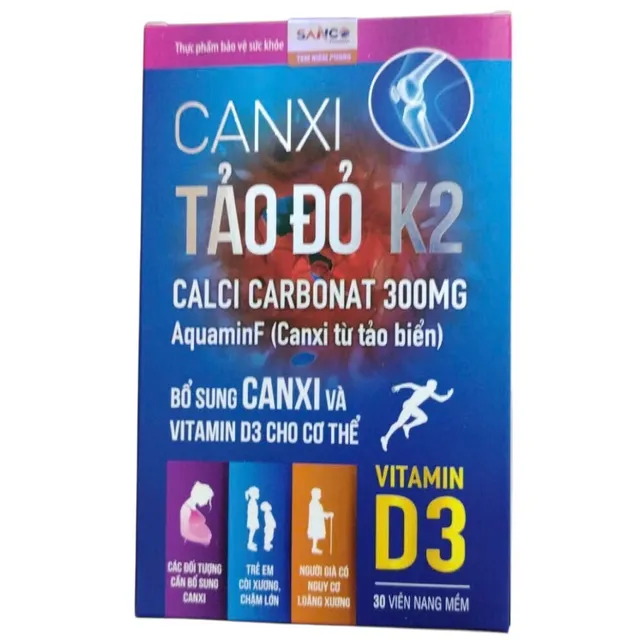 Vitamin D3 Canxi Tảo Đỏ K2 Akopha
