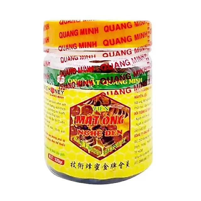 Vi&ecirc;n Mật Ong Nghệ V&agrave;ng Quang Minh - Chai 120g