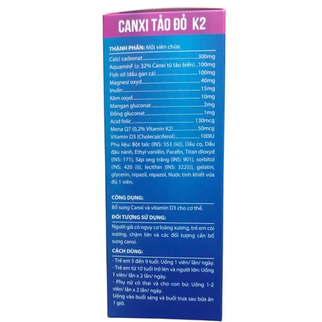 Vitamin D3 Canxi Tảo Đỏ K2 Akopha