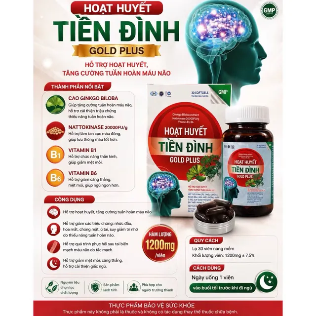 Vi&ecirc;n uống Hoạt Huyết Tiền Đ&igrave;nh Gold Plus