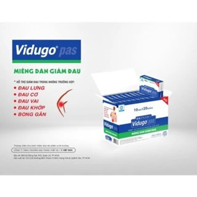 Miếng d&aacute;n giảm đau VIDUGO pas