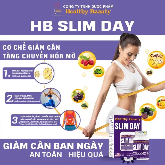 Vi&ecirc;n uống HB SLIM DAY - Hỗ trợ giảm c&acirc;n hiệu quả