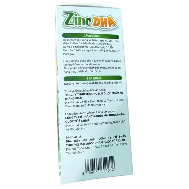 Siro bổ sung kẽm ZinC DHA Kẽm Gluconate