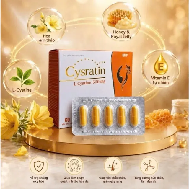 Vi&ecirc;n uống Cysratin L-Cystine 500mg