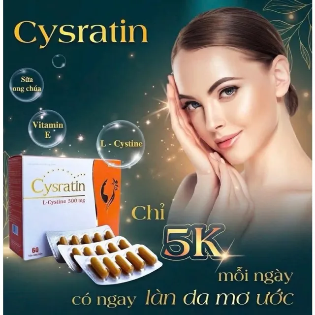 Vi&ecirc;n uống Cysratin L-Cystine 500mg