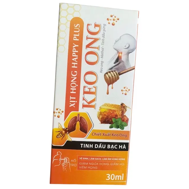 Xịt họng keo ong Happy Plus (Chai 30ml)