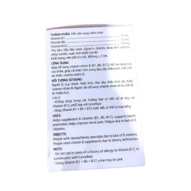 Vi&ecirc;n uống vitamin B