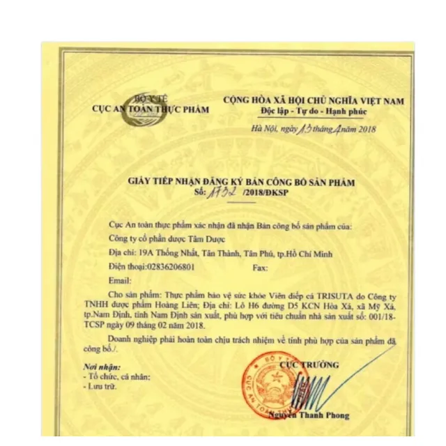 Vi&ecirc;n Diếp C&aacute; Trisuta T&acirc;m Dược