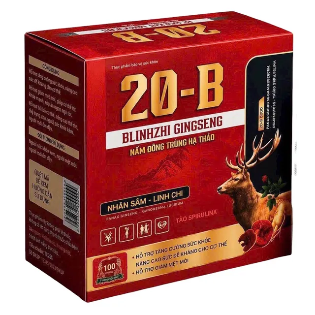 Vi&ecirc;n uống 20-B Blinhzhi Gingseng Nấm Đ&ocirc;ng Tr&ugrave;ng Hạ Thảo