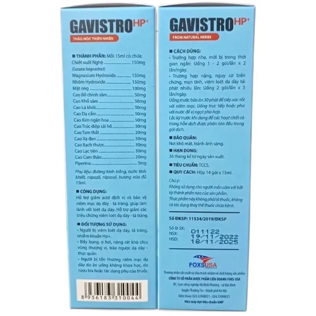 Hộp Dạ d&agrave;y Gavistro HP+
