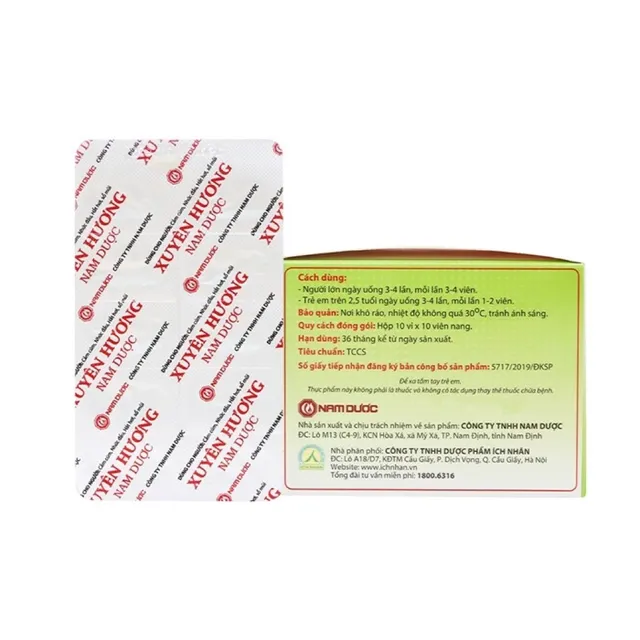 Vi&ecirc;n uống XUY&Ecirc;N HƯƠNG NAM DƯỢC