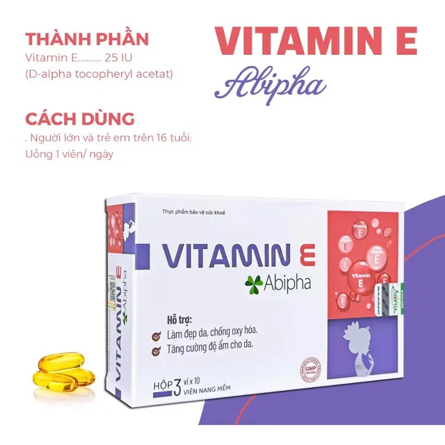 Vitamin E Abipha - Hỗ trợ l&agrave;m đẹp da