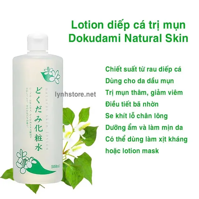 Nước hoa hồng diếp c&aacute; giảm mụn Dokudami Natural Skin