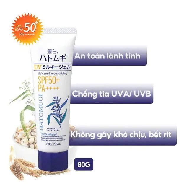 Kem Chống Nắng Hatomugi UV Care & Moisturizing SPF50+ PA++++