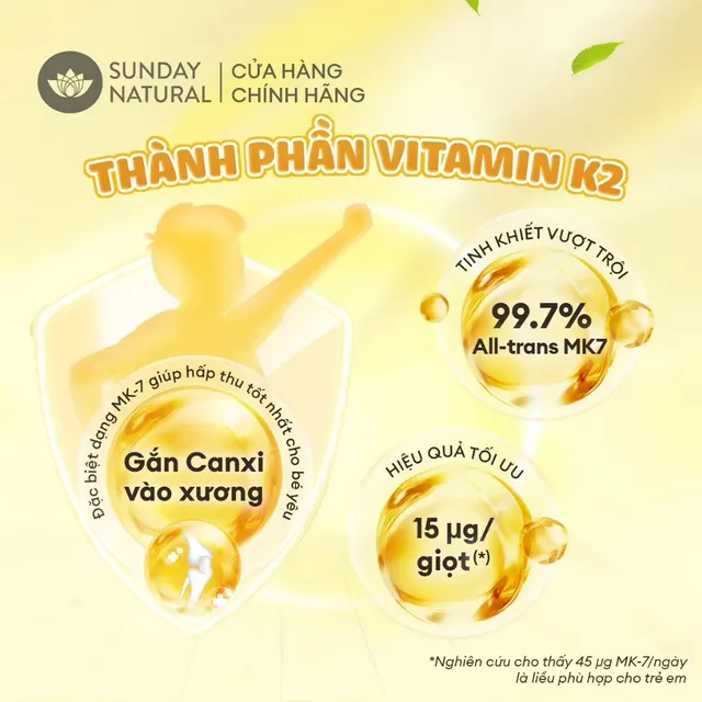 Vitamin D3 K2 MK7 Sunday Natural Ch&iacute;nh H&atilde;ng