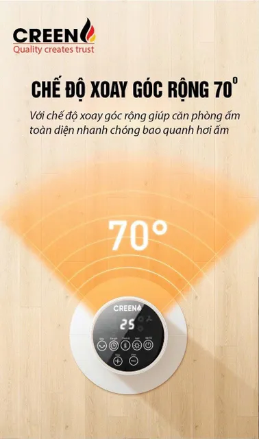 M&aacute;y sưởi gốm cao cấp Creen CR-H28DT