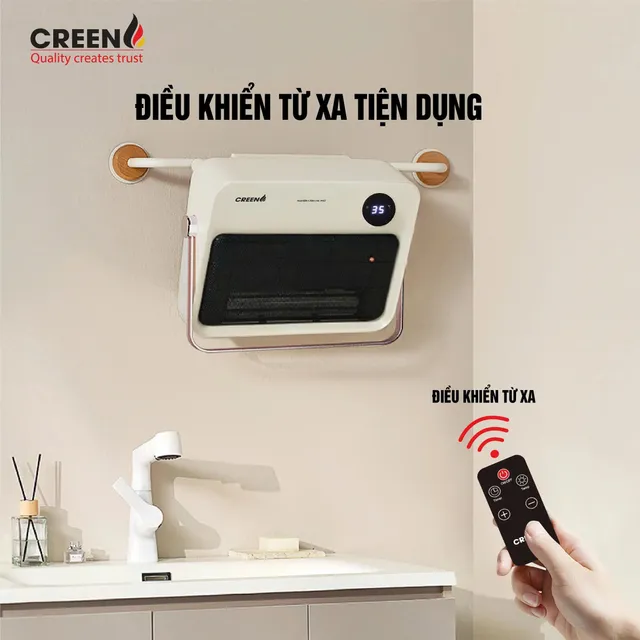 M&aacute;y sưởi gốm PTC cao cấp CREEN CR-H38DT