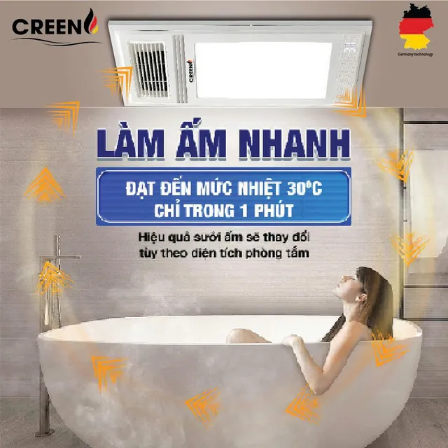 Quạt sưởi th&ocirc;ng minh CREEN CR-SMH668