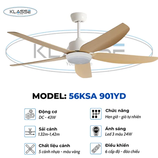 Quạt một đ&egrave;n Klasse 56KSA 901YD